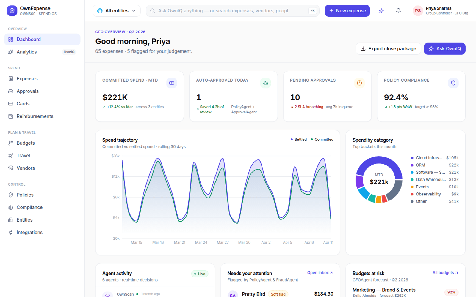 OwnExpense — live product interface